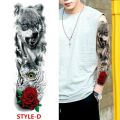 Large Full Arm Sleeve Temporary Tattoo Stencil Sticker Body Art 3D Waterproof. 
