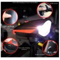 Super Bright Rechargeable Bike Bicycle Cycle light with Horn with High Low Flashing Beam and 140 DB Sound with 5 Different Horn Modes. 