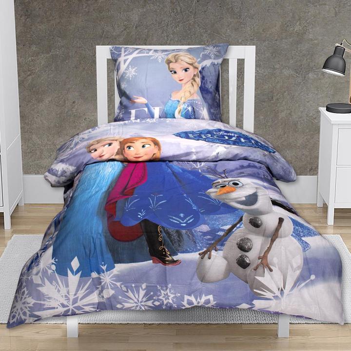 Elsa and Anna Frozen Disney Character 100% Cotton Single Bed Duvet and Pillow Cover for Kids  Quit Cover  Comforter Cover