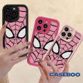 Trendy Brand Marvel Cool Spider-Man Web Case Compatible for IPhone 15 11 13 12 14 Pro Max 7Plus XR 15 7 6 8 6S Plus X XS Max SE 2020 Angel Eyes Marvel Cartoon Shockproof Soft Cover. 