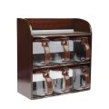 Mr. Wood 2-Tier Spice Rack With 6 Spice Jars. 