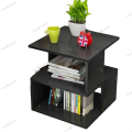 Rectangle Hallow Design Night Stand Storage Bedside Table Sofa modern end side coffee table with storage shelf living room. 