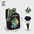 Zezo Minecraft Kids School Bag – Allover Print Backpack for Boys & Girls | KG & Preschool Backpack. 