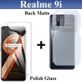 Realme 9i Screen Protector Polish Tempered Glass + Soft Skin Fiber Sheet Back Matte Protector For Realme 9i. 