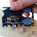 Wallet Ninja Multitool Card – 18 in 1 Size Multi Purpose Tool for Quick Repairs, EDC Survival Gear, Bottle Opener. 
