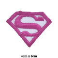 Pink Super Woman Logo Embroidered Iron On Patch Sew On Badge For Bags Caps T Shirts Jeans Applique. 