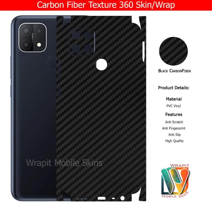 Oppo A15 Skin / Wrap 360 Protection Carbon fiber/ Matte/ Transparent/ Leather For Oppo A15 Back And Sides Included Camera