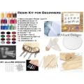 RESIN beginners kit with Resin molds , mica color , glitter gloves , keychains , mixing stuff and more for Epoxy resin art. 