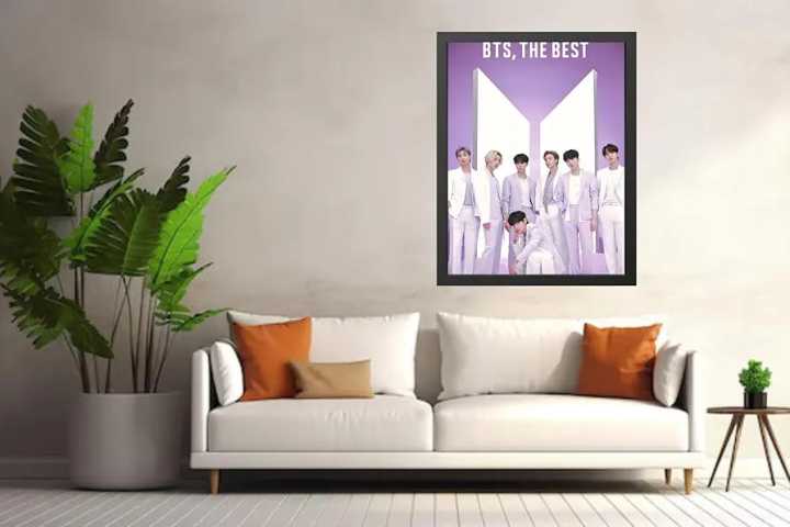 Bts Frame BTS Wall Frame – A4 Size Black Frame with “I Purple You” BTS Members ...