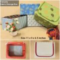 1 Pc - Medium Sized Folding Fabric Storage Box with Metal Frame - Capacity 12 Ltrs - Random Colors. 