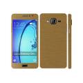Samsung Galaxy On7 2015 Golden Brushed Metal texture Mobile Skin. 