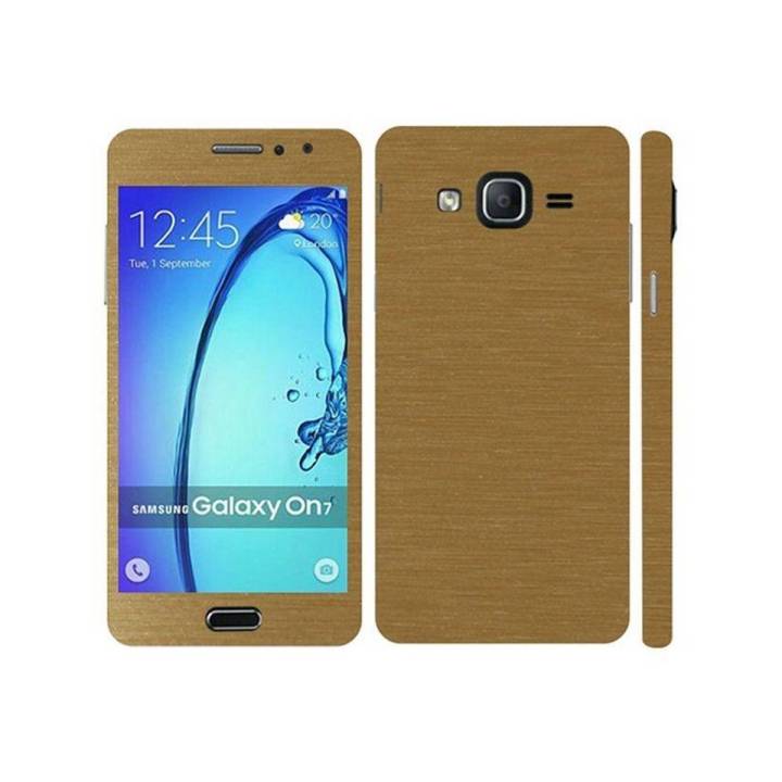 Samsung Galaxy On7 2015 Golden Brushed Metal texture Mobile Skin