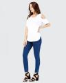 The-Ajmery White Cold Shoulder T-Shirt For Women. 