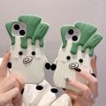 【Ready Stock+COD】3D Cute Cartoon Green Chinese Onion Phone Case for iPhone 14 13 12 11 Pro Max Soft Rubber Shockproof Back Cover Shell. 