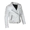 White Brando Biker Leather Jacket For Women. 