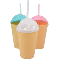 Ice Cream Cone Tumbler with Straw – Kids Tumblers/Sipper With Lids And Straws – Summer Cups Travel Mug for Cold Drinks. 