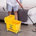 20 Liter Commercial Mop Bucket with Deluxe Wringer Side Press Cleaning Mop Trolley. 