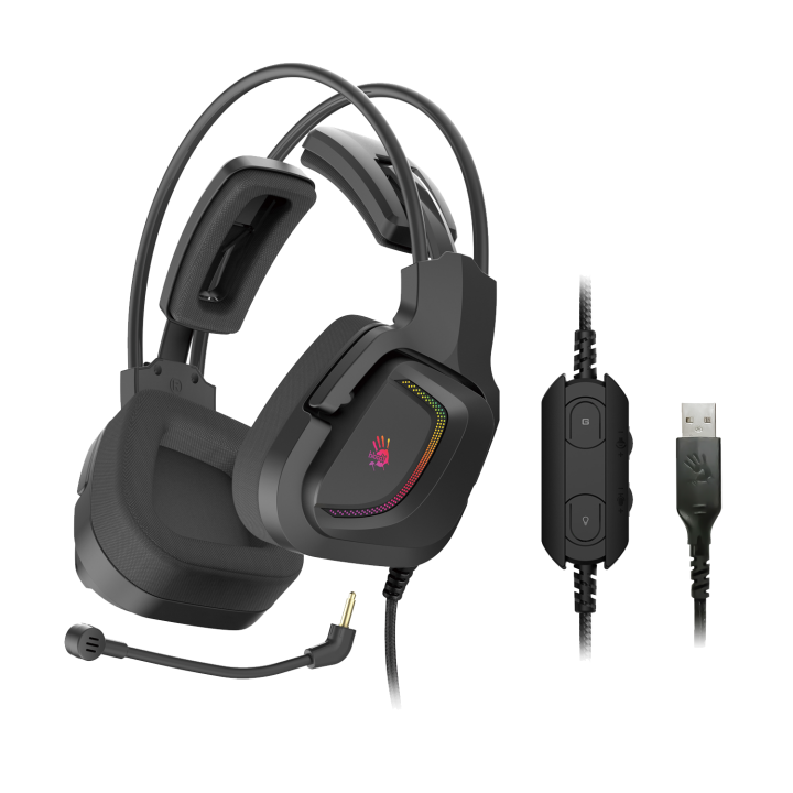 Bloody G575 Pro Dual Mode 7.1 RGB Gaming Headset - Advanced 7.1 Surround Sound - Gaming and Music Mode Switcher - MOCI Tech Speaker Unit - USB - For PC, Laptop