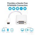 HAMLET USB C to VGA Adapter, USB Type C (Thunderbolt 3) to VGA Adapter for Mac Book Pro 2018/2017, iPad_ Pro/Mac Book Air 2018, Samsung Galaxy S9/S8, Surface Go,etc-. 
