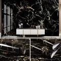 60cm × 200cm Self Adhesive Black / White Marble Sheet for Kitchen - Anti Oil and Heat Resistant Wallpaper. 
