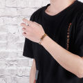 Beiyan Jewelry Wholesale Fashion Stainless Steel 18K Gold Plating Color Silver Black Byzantine Men Bracelet. 