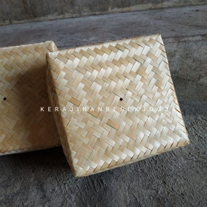 (B2501) Sepair Of NATURAL besek 25X25X8 besek Bamboo Woven Unique Bamboo Duck jumbo Ducksek