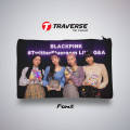 Traverse Black Pink Pencil Pouch for Girls (Digitally printed on Cloth). Both sides printed. 