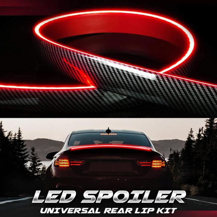 Universal Rear Car Spoiler Led Kit Light Trunk Lip - Flow Turn Signal ...