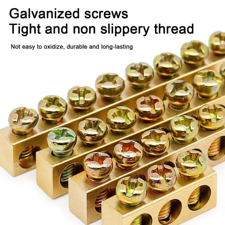 Copper Bar Terminal Copper Wire Connector Multi-specification With Hole Screw Copper Bar Terminal Terminal Block Electrical