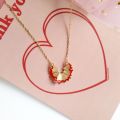 【happy one】Creative fun crumble enamel necklace funny cute childhood clavicle metal Pendant for women. 