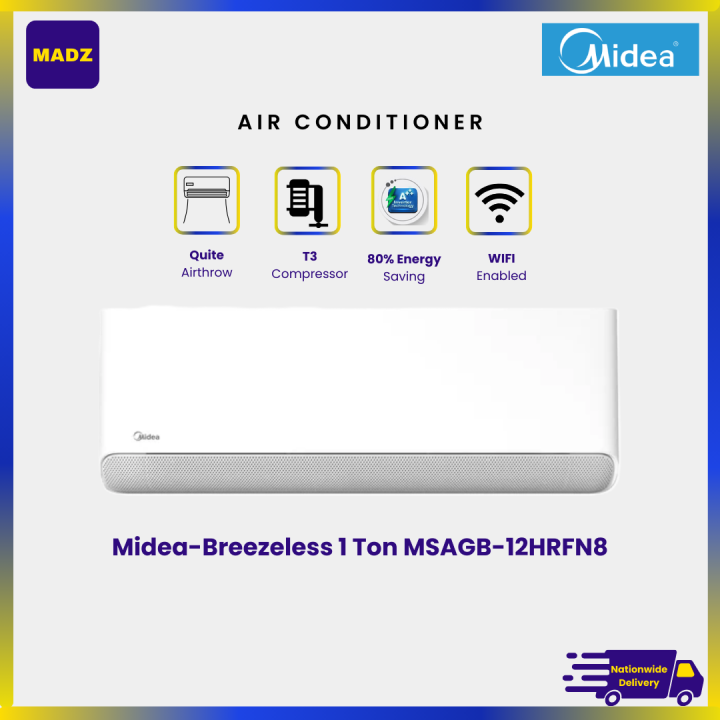 Midea-MSAGC-12HRFN8- 1 Ton | R32 | T3 Compressor | Ampere Lock | DC ...