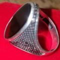 Real Black Aqeeq Real Chaandi Finger Ring Real Silver Chandi. 
