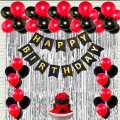 Happy birthday Decoration Set, Including 20 Latex Balloons, Happy Birthday Banner Cards and Back curtain. 