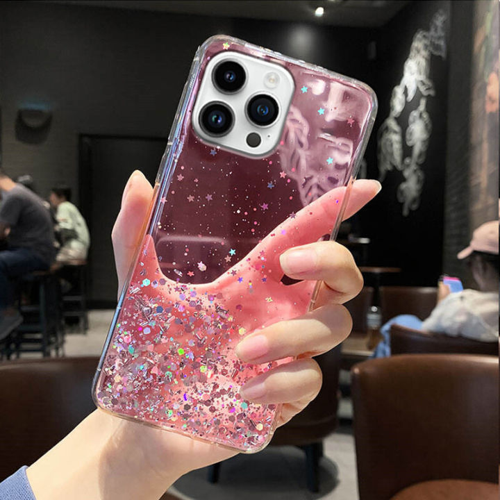 Maitus for iPhone 12 Pro Max Back Cover Luxury Shiny Glitter Star Gold Foil Starry Girls Cases Clear Soft Silicone Bumper Bling Mobile Phone Protective Case