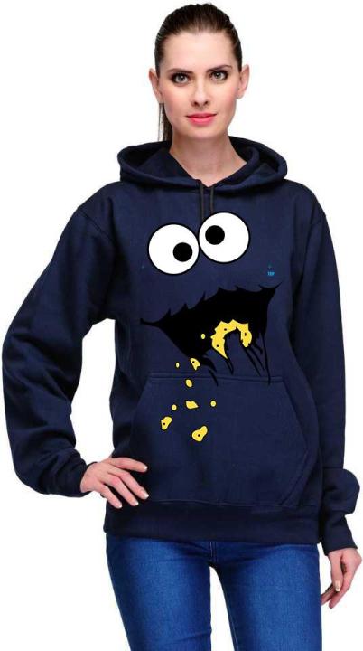 CARTOON navy Blue New Fashion Printed Fleece High Quality Hoodie For Womens