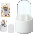 360 Degree Rotating Makeup Brush Holders with Clear Lid,Brush Storage Dust Proof Box Makeup Organizer for Bathroom, Vanity, Makeup Container. 