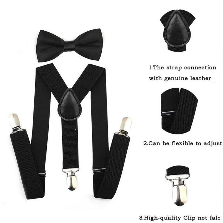 Fashionable Broad Strip Adjustable Suspender with  Bow Tie for kids