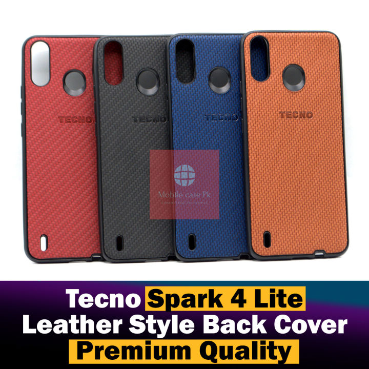 Tecno Spark 4 Lite Back Cover Leather Type Soft Spark 4 Lite Case For Boys