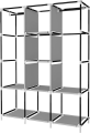 AmnaMart 3 DOOR PORTABLE FOLDING WARDROBE CUPBOARD DIY-Multicolor. 