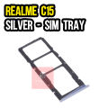 Realme C15 SIM Tray Sim Jacket Sim Slot Sim Door For Realme C15 - Silver. 