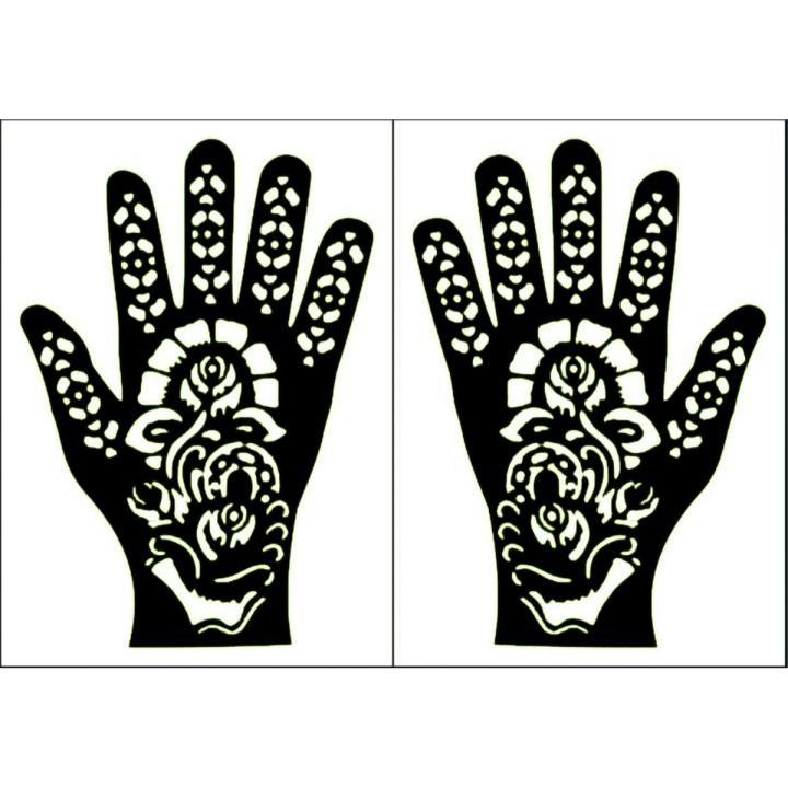 Mehndi stickers Mehndi stencils Mehndi Designs For both hands (1 pair)