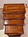 Wooden Table set Chinyoti Solid Sheesham Wood Nesting Tables (Set of 4)لکڑی کی میز کا سیٹ چنیوتی ٹھوس شیشم لکڑی کے نیسٹنگ ٹیبلز (4 کا سیٹ). 