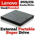 Lenovo USB Portable 2.0 Slim External DVD Writer - USB DVD ROM/WRITTER/SUPER DRIVE - USB EXTERNAL DVD DRIVE / EXTERNAL DVD ROM / WRITER FOR LAPTOP/DESKTOP for Laptop/Desktops Win 7/8.1/10 - Branded Stock. 