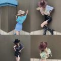 Western Cowboy Hat Beach Sun Hat Men and Women Xinjiang Grassland Big Brim Top Hat US Children's All-Match. 