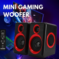Mini Gamming Woofer Best USB Speakers With Bass Subwoofer Volume Control 3.5mm Audio USB Wired Powered Built-in Four Loudspeaker Multimedia for Laptop / Gaming PC. 