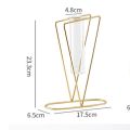 Hydroponics Glass Vase Iron art Flower Stand Metal Plant Holder Table Ornament Home Decor. 