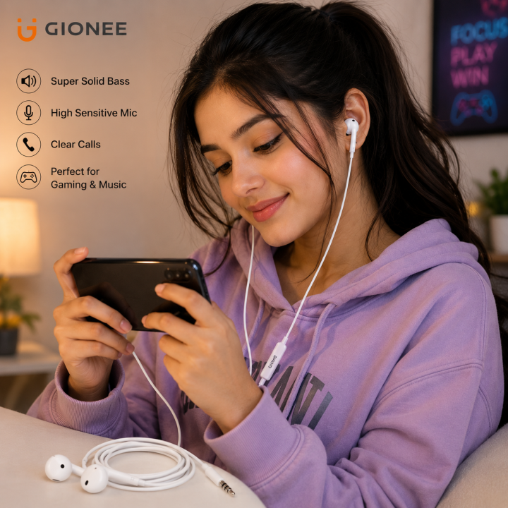Original Wired Handsfree Earphones with Deep Bass & HD Mic – Premium In-Ear Stereo Earbuds for Gaming, Music & Calling | High Sensitive Mic | Best Quality Gaming Handsfree for Android Devices & Free Fire