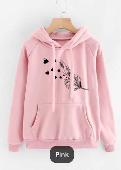 Kangaroo Hoodie LEAF Tag Print Pocket Drawstring Casual Pullover Hodie Clothing Long Sleeves Export Quality Huddie Winter Wear Smart Fit Hoody For Women Girls