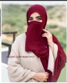 Half Niqab Patti For Girls With Elastic-Double Layer Georgette Stuff. 