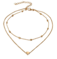 Gold Love Heart Multi Layer Beads Chocker Necklace For Girls. 